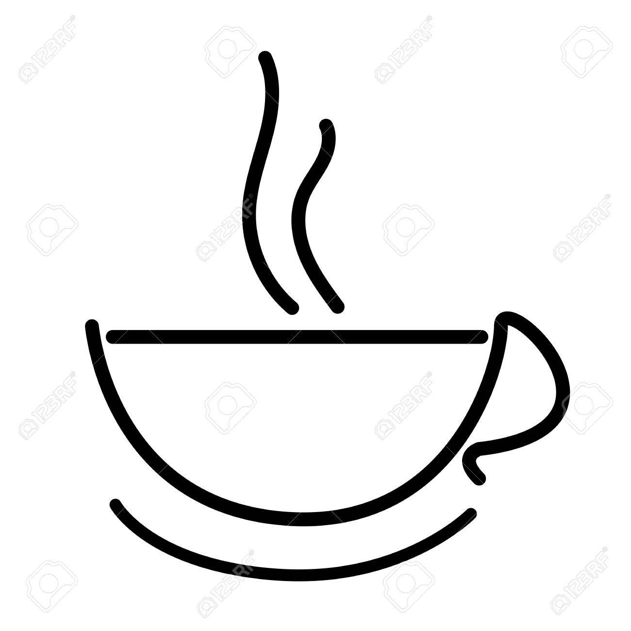 1300x1300 Hot Coffee Cup Icon Outline Drawing Royalty Free Cliparts, Vectors