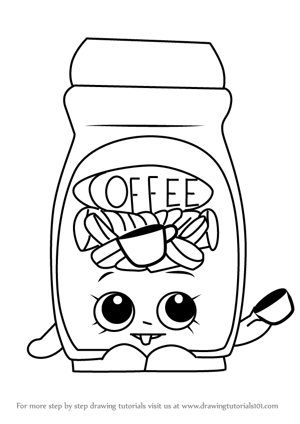 596x843 Learn How To Draw Toffy Coffee From Shopkins (Shopkins) Step By