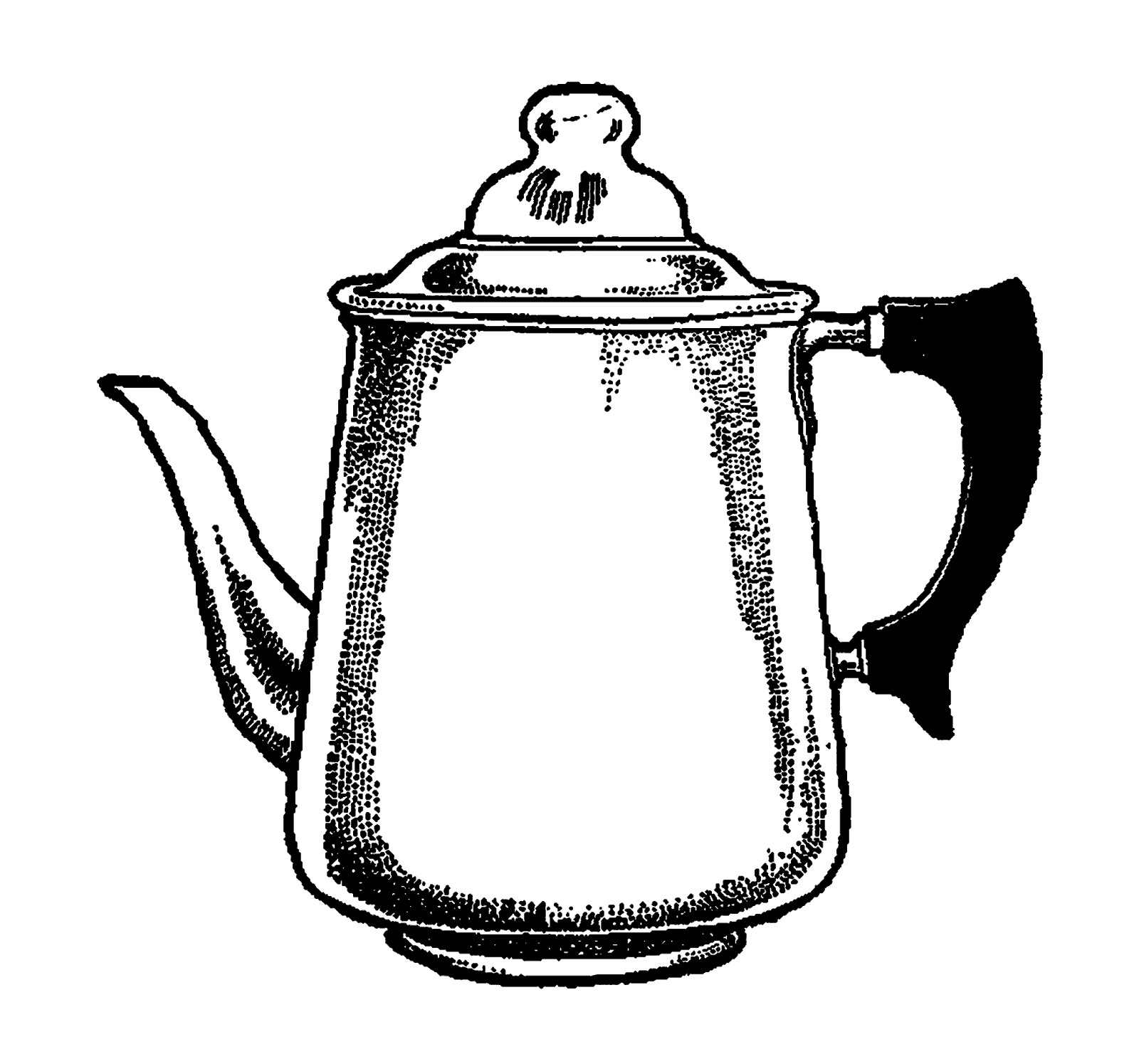 1600x1495 Digital Stamp Design Vintage Drawing Coffee Pot Digital Clipart