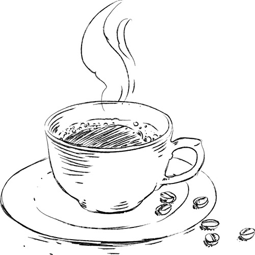 500x499 Download Coffee Art Sketch
