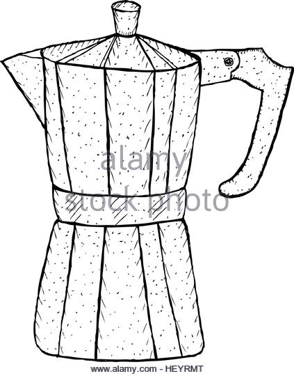 423x540 Drawing Of Coffee Pot Stock Photos Amp Drawing Of Coffee Pot Stock