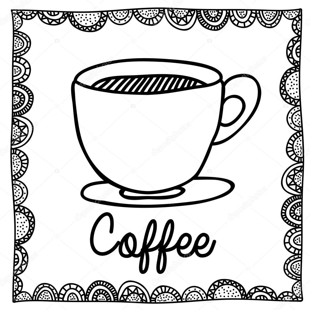 1024x1024 Coffee Drawing Stock Vector Grgroupstock