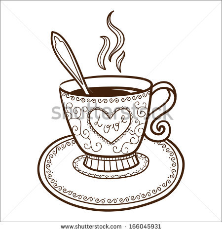 450x470 Drawn Teacup Coffee Cup