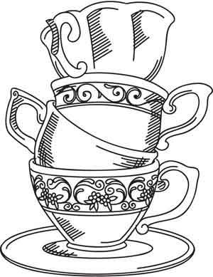 300x389 Tea Cup Clipart Line Drawing