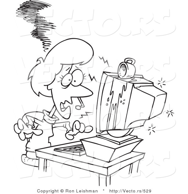 600x620 Vector Of A Stressed Customer Service Agent Watching Coffee Spill