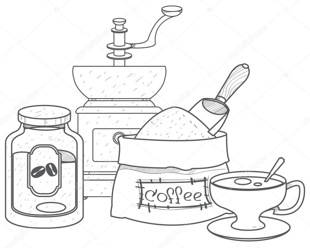 1024x819 Vintage Manual Coffee Grinder, Glass Jar For Coffee Storage