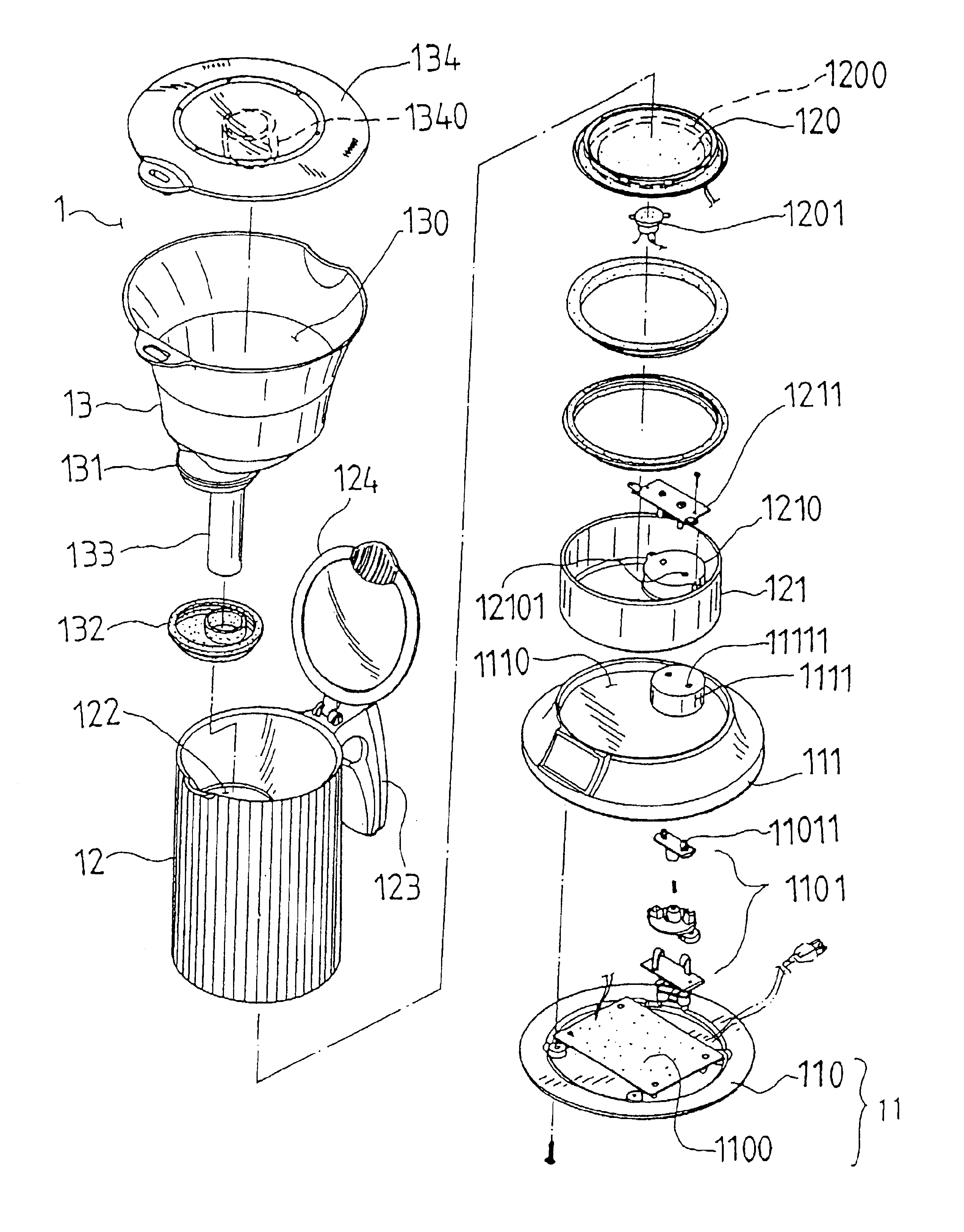 2544x3251 Coffee Maker Exploded View Product Deconstruct