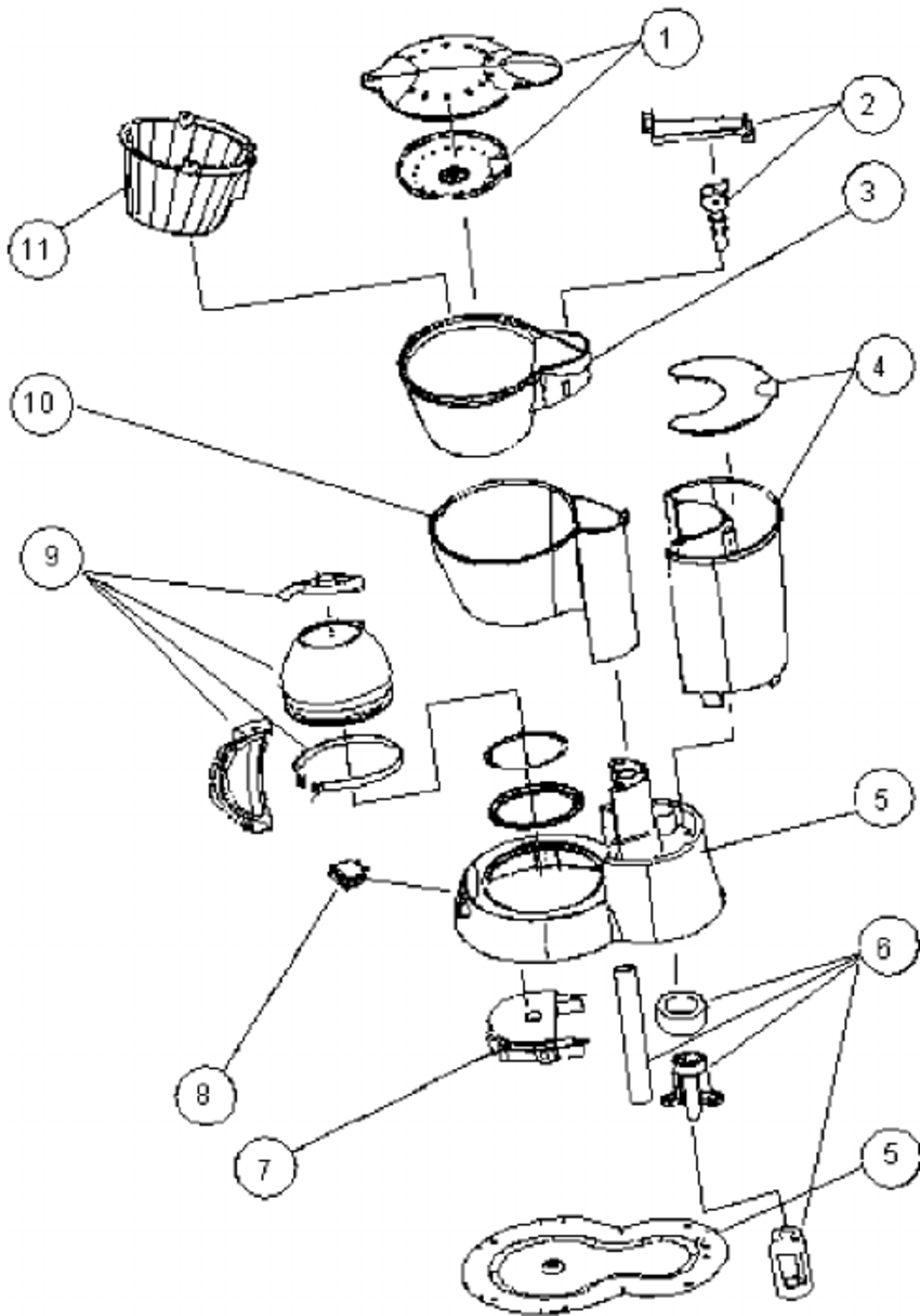 850x1215 Exploded View Of An Example Coffee Maker