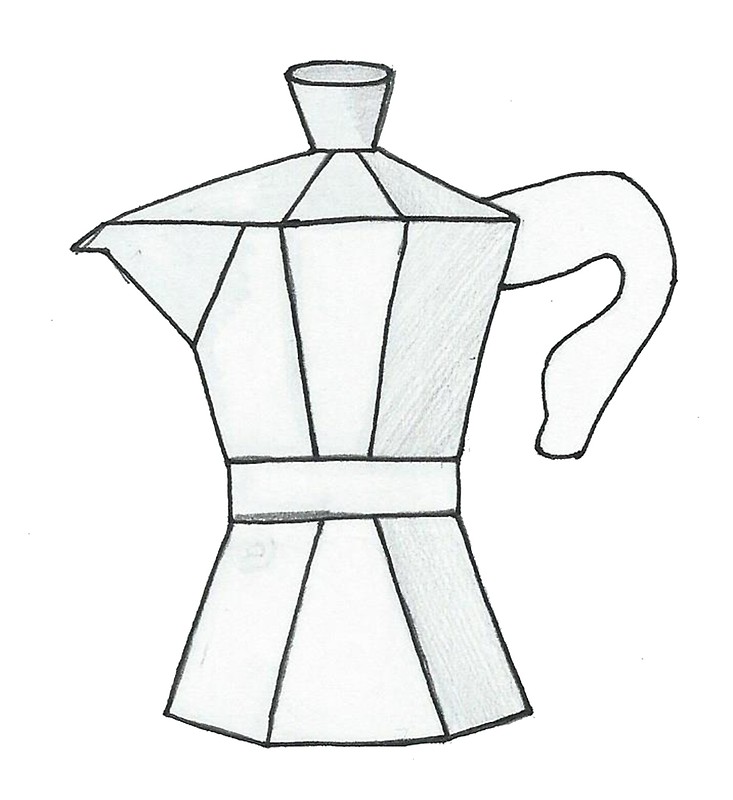 733x800 Moka Pot Coffee Maker Drawing Posters By Olivialee14 Redbubble