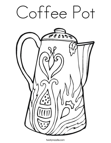 468x605 Coffee Pot Coloring Page