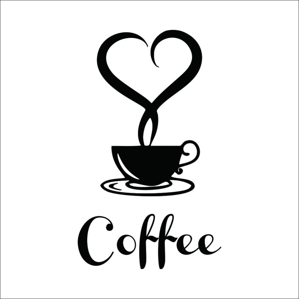 1000x1000 Coffee Cup Vinyl Wall Sticker Coffee Shop Restaurant Wall Decor