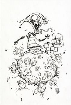 236x350 Funny Monster Drawings Made From Coffee Stains Funny Monsters