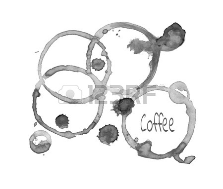 450x383 Circles Grunge Of Coffee Cup. Vector Black Coffee Glass Or Cup