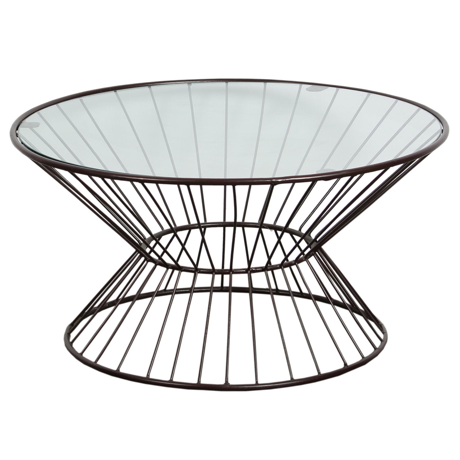 1790x1790 Glass Top Wire Framed Coffee Table