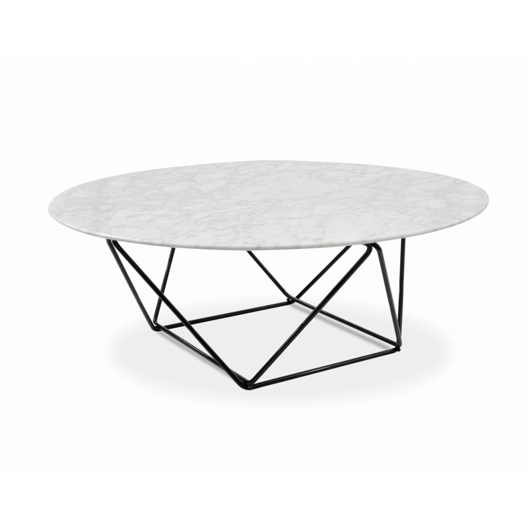 1080x1080 Robin Marble Coffee Table With Black Base Family Room