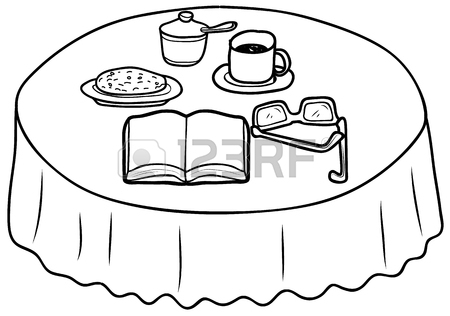 450x316 Things On The Coffee Table Sketch Drawing Royalty Free Cliparts