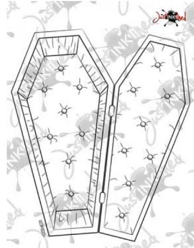 384x490 Freebie Halloween Coffin Digi Stamp Stamping