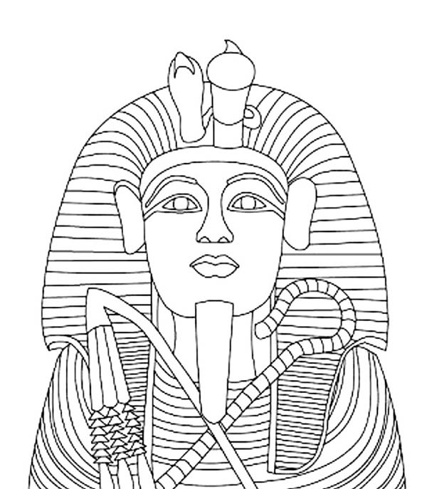600x687 King Tutankhamen's Gold Coffin Coloring Page Egypt Theme Party