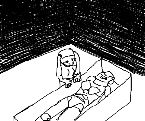 300x250 Little Girl Finds A Dead Knight In A Coffin.