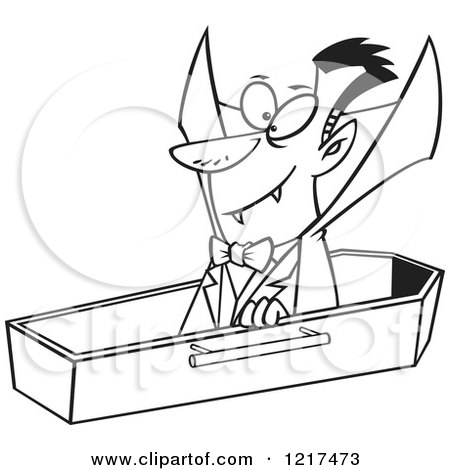 450x470 Clipart Of An Outlined Cartoon Halloween Vampire Dracula Rising
