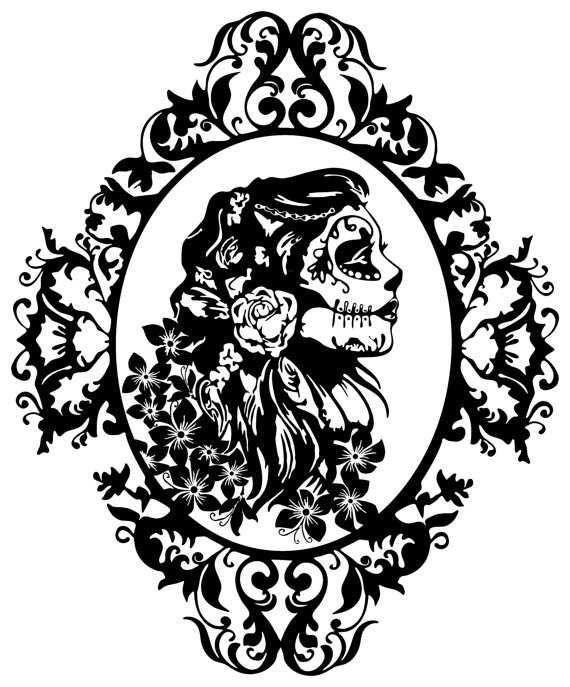 570x687 Steampunk Girl Decal Sticker Wall Art Gears Cogs