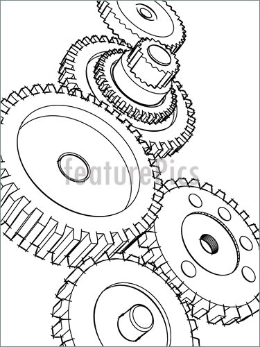 375x500 Watch Gears Outline