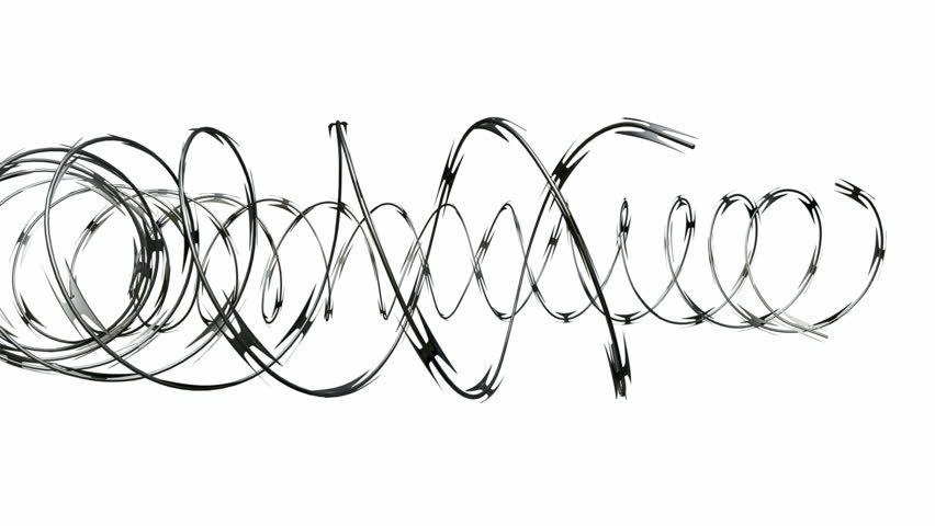 852x480 A Pan Across A Coil Of Razor Wire Animating In On An Isolated