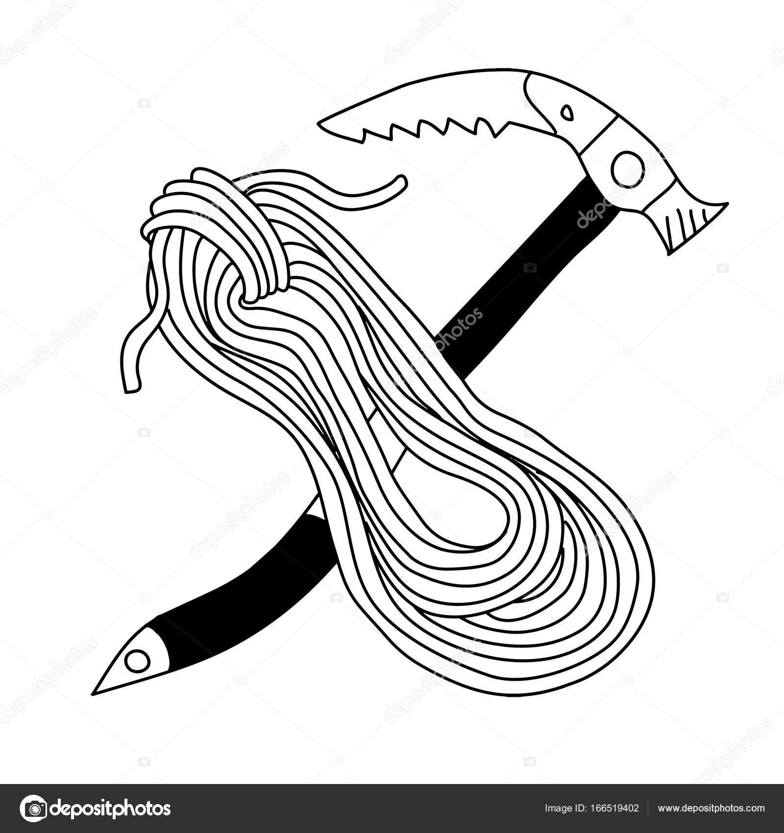 1600x1700 Doodle Icon. Coil Of Climbing Rope. Vector Illustration Stock