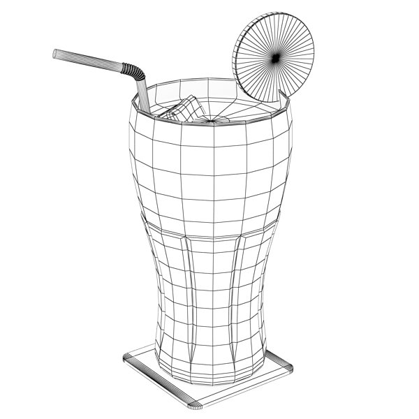 600x600 High Detailed Coke (Coca Cola) Glass. 3d Model