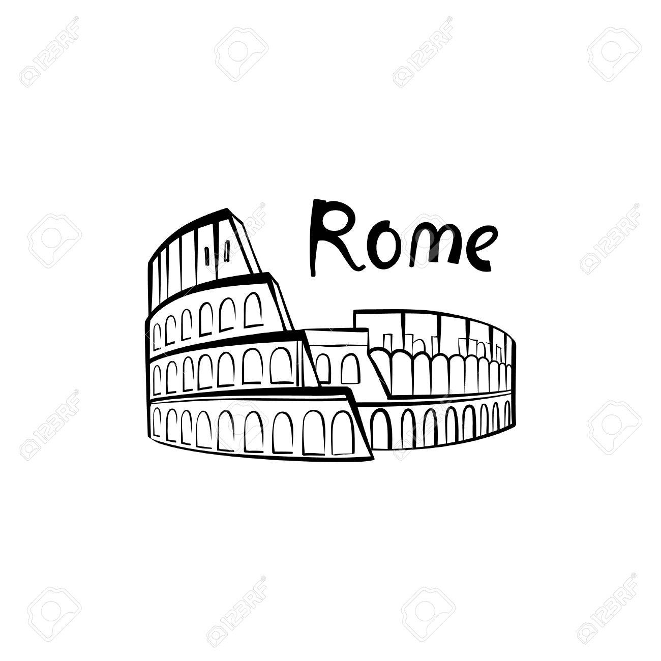 1300x1300 Rome Colosseum Sign. Italian Famous Landmark Coliseum. Travel