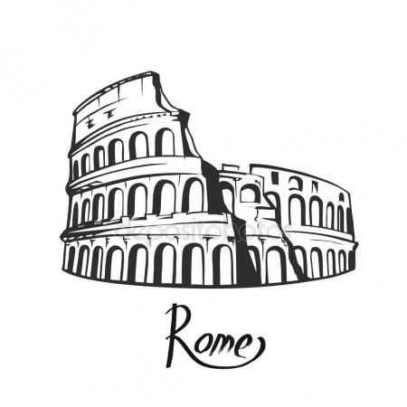450x450 Rome Colosseum Black White Stock Vector Nemetse