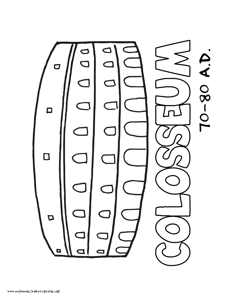 765x990 World History Coloring Pages Printables Colosseum And Dozens More