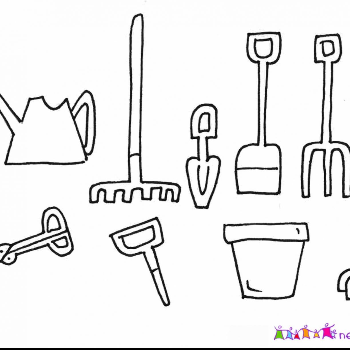 1224x1224 Inspiring Black And White Drawing Of Garden Coloring Page Children