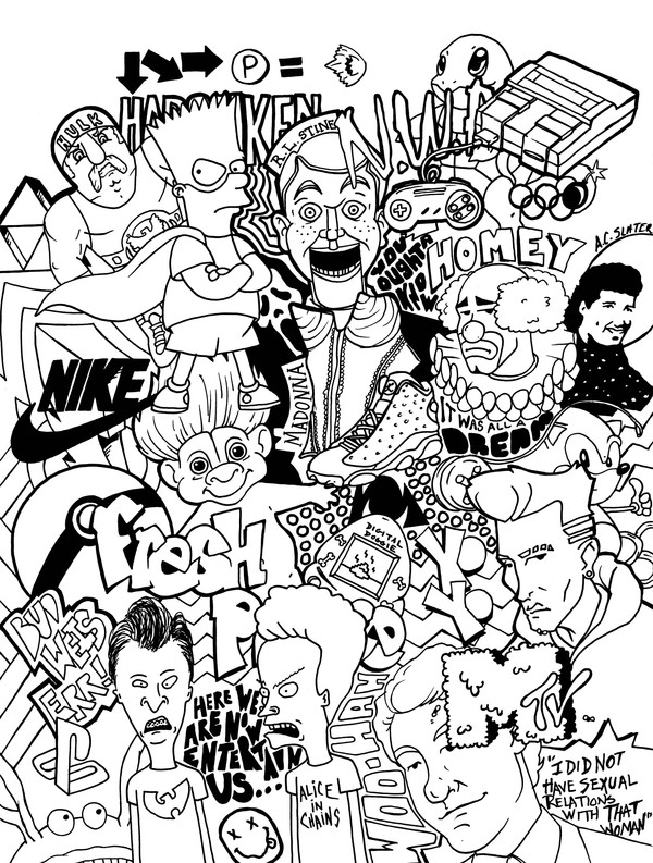 600x793 90's Collage Illustration By Jacolby Chatman, Via Behance