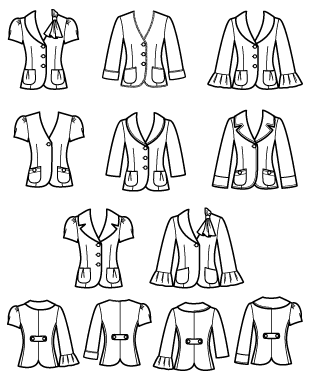 310x380 Simplicity 2728 Misses' Jacket With Collar And Sleeve Variations