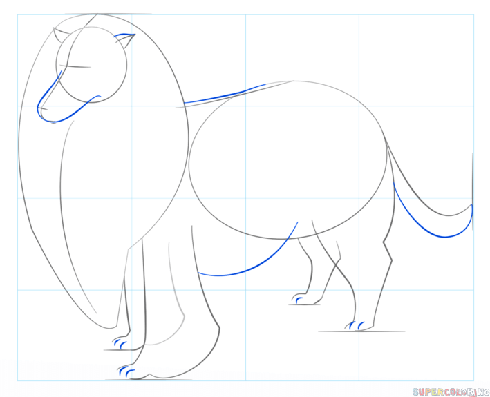 709x575 How To Draw A Rough Collie Step By Step Drawing Tutorials