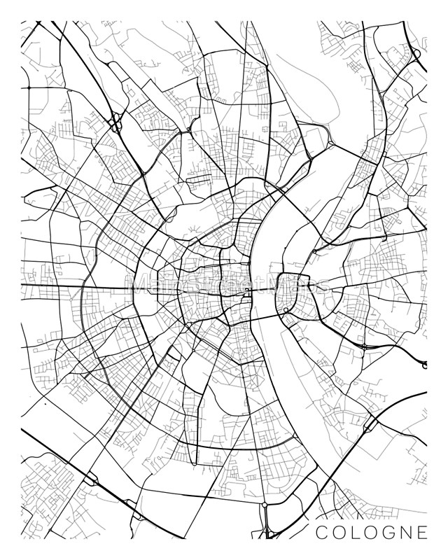 640x800 Cologne Map, Germany
