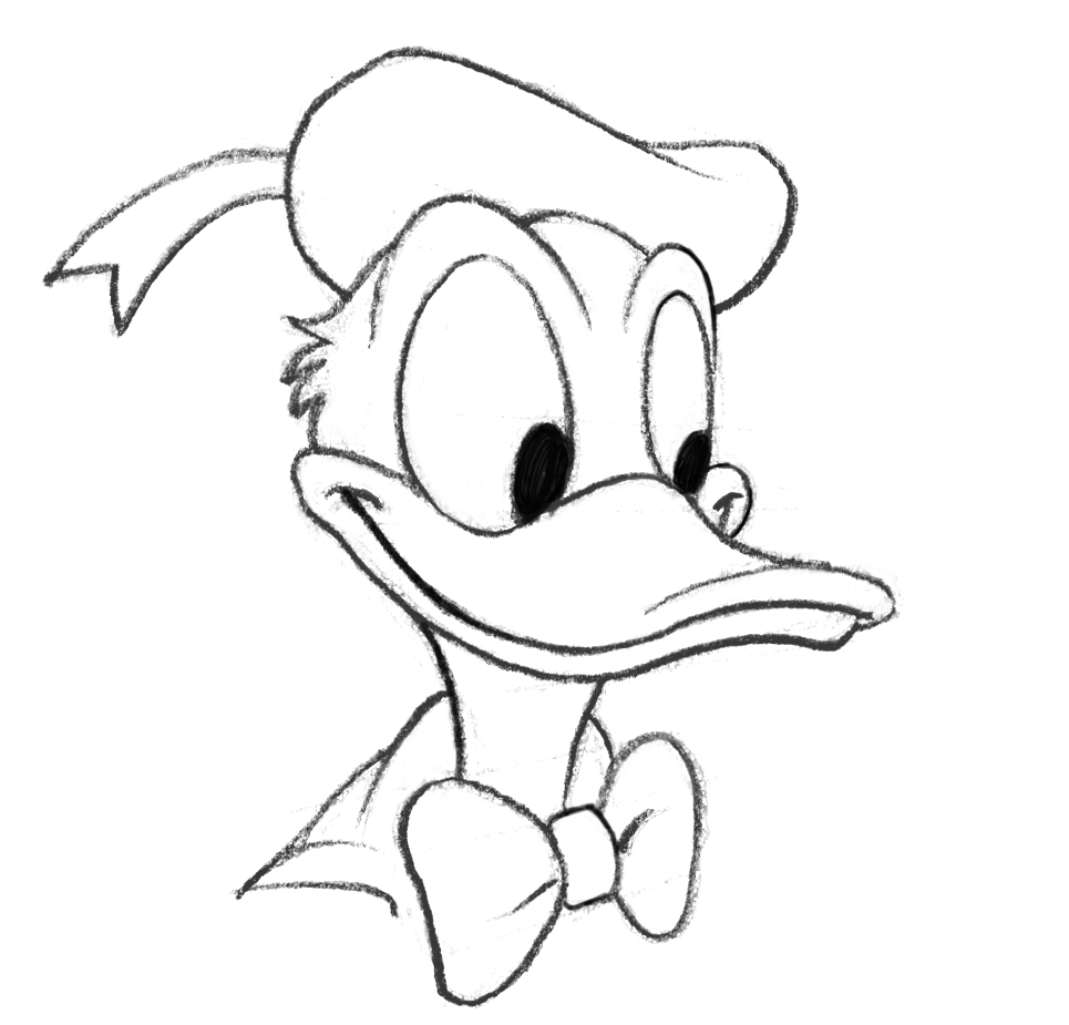 965x925 Enchanting Donald Duck Outline Drawn Amd Pencil And In Color