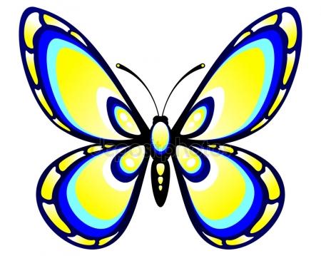 450x359 Colored Butterfly Stock Vector Blondinka89