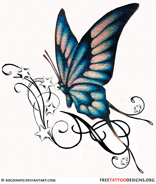 527x623 60 Butterfly Tattoos Feminine And Tribal Butterfly Tattoo Designs