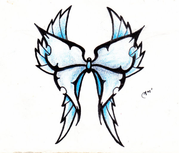 600x513 Here Is A Color'D Final Version Of The Tribal Butterfly Side View