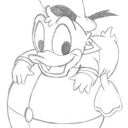 250x250 Donald Duck Drawing, Pencil, Sketch, Colorful, Realistic Art