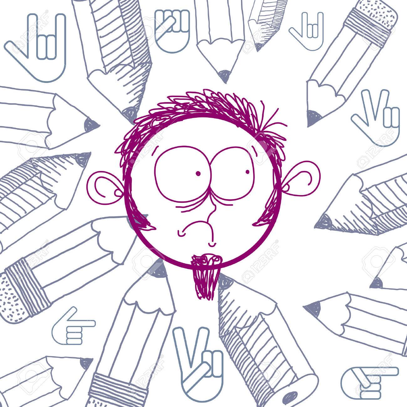 1300x1300 Vector Art Colorful Drawing Of Sad Depressed Person, Education