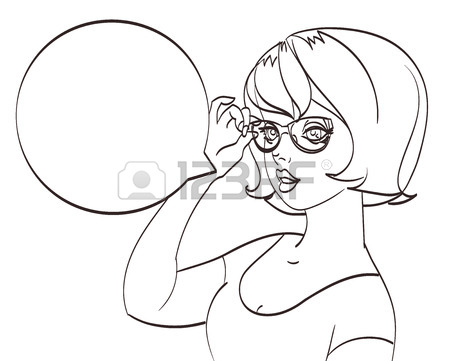 450x361 Very Cute Office Girl In Glasses In Pop Art Style. Colorful