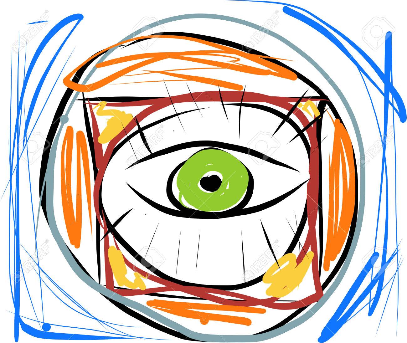 1300x1096 Vector Abstract Eye. The Original Hand Draw Logo. Abstract