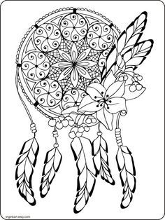 236x314 Dream Catcher Adult Coloring Page Adult Coloring, Dream Catchers