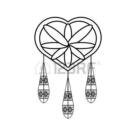 450x450 Colorful Dream Catcher Over White Background Vector Illustration