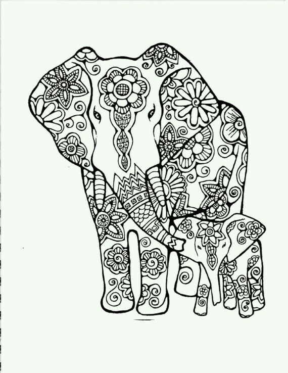 570x738 Elephant Coloring Pages Adult Coloring, Coloring