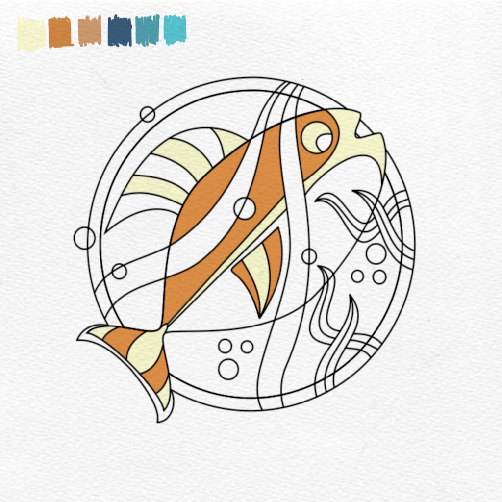 1024x1024 Step By Step Coloring Fish