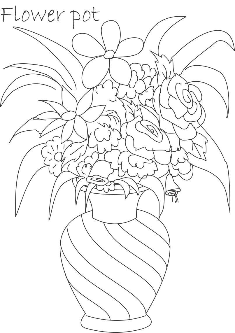 806x1142 Drawing Simple Flower Pots Images With Colors